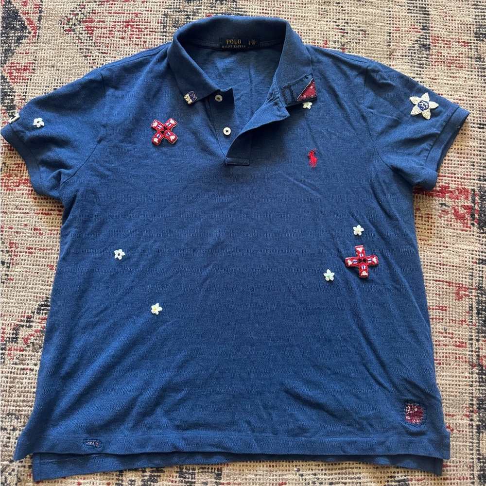 Polo Ralph Lauren Blue Embroidered Polo Shirt